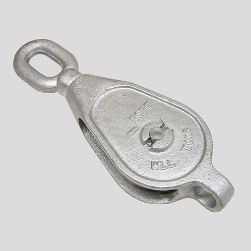 Galvanised Malleable Iron Blocks c/w Becket Eye Single Swivel Oval Eye