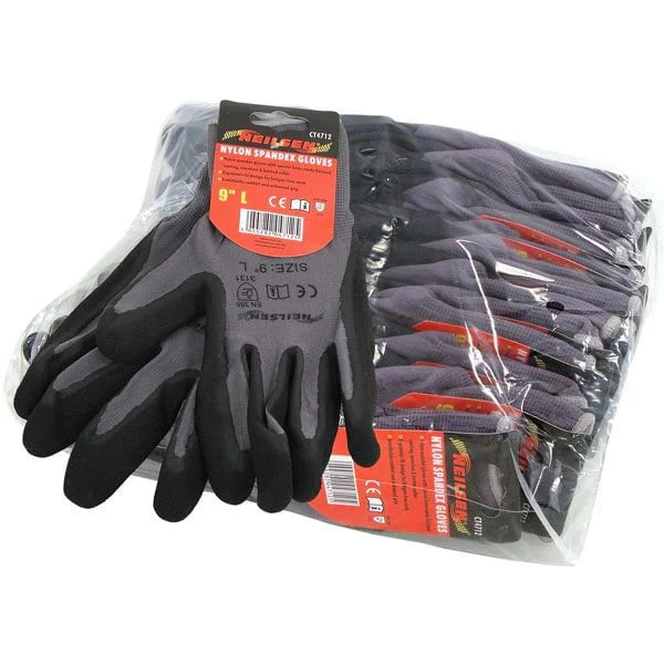 CT4712 - 12PACK - Nylon Spandex Gloves Size 9 Large