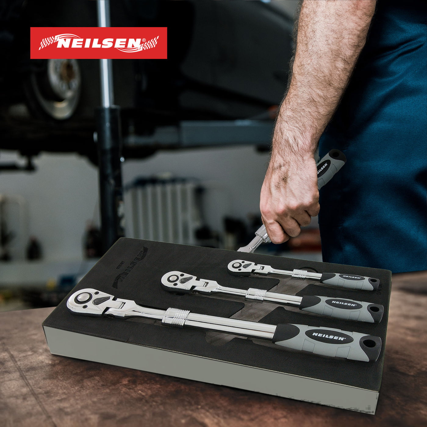 CT5797 - 3pc Extending Ratchet with Swivel Head Set