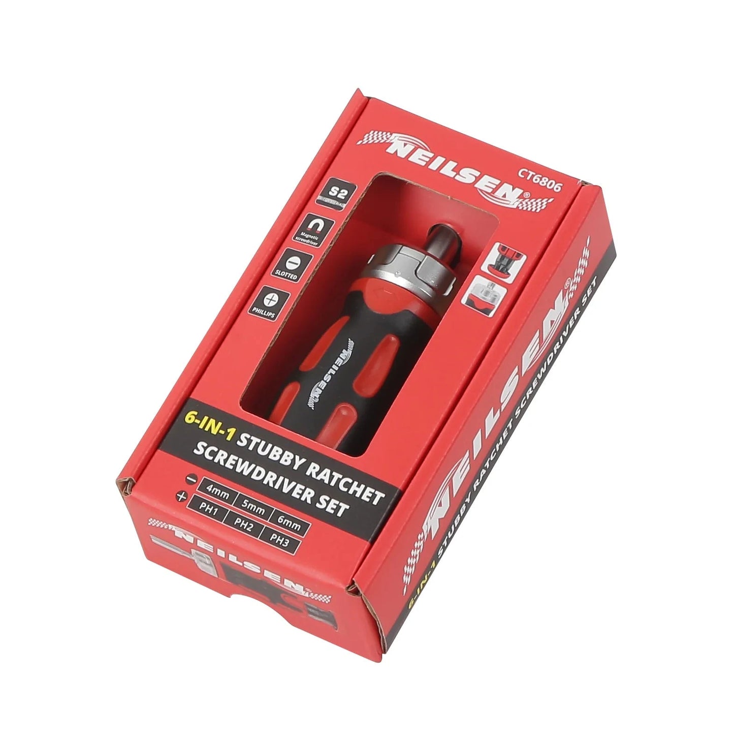 CT6806 - 6-IN-1 Stubby Ratchet Screwdriver Set