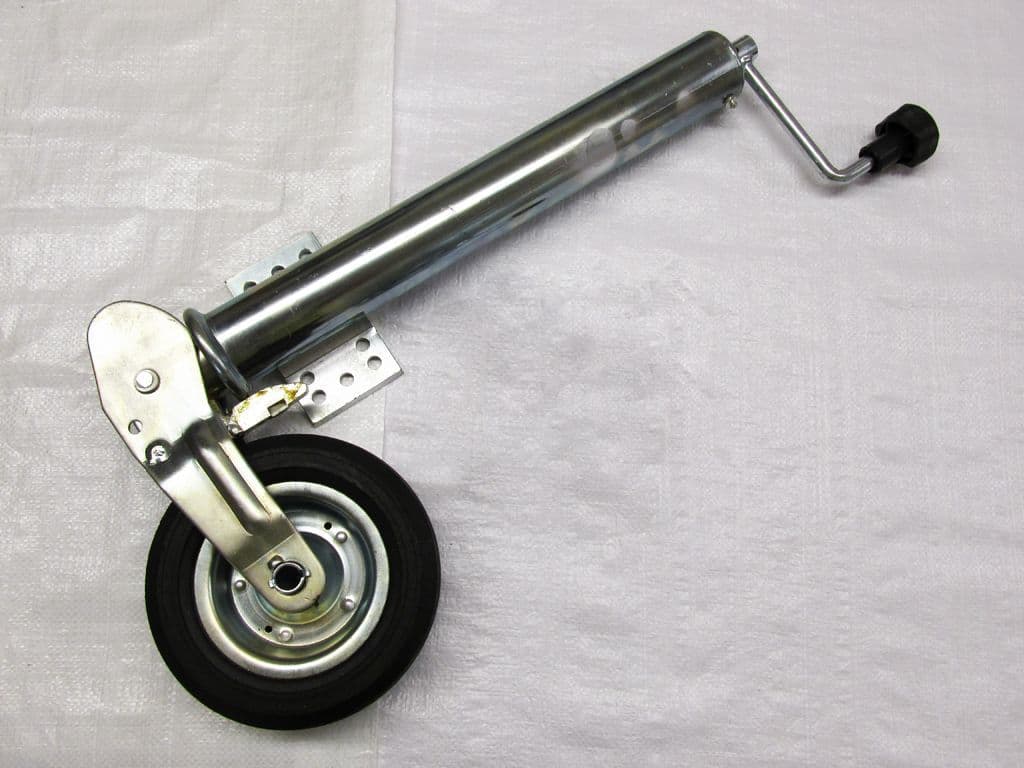 JOCKH - 60MM AUTO-FOLD JOCKEY WHEEL WITH B BRACKET, 220x65MM RUBBER WHEEL-METAL RIM,