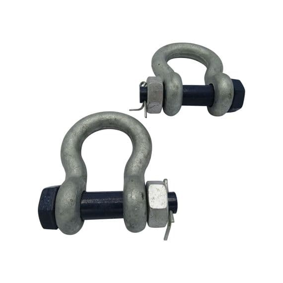 SSAB1 - Safety Pin Bow Shackles X2 - 1 Ton Galvanised 11MM 1000KG Omega - My Store
