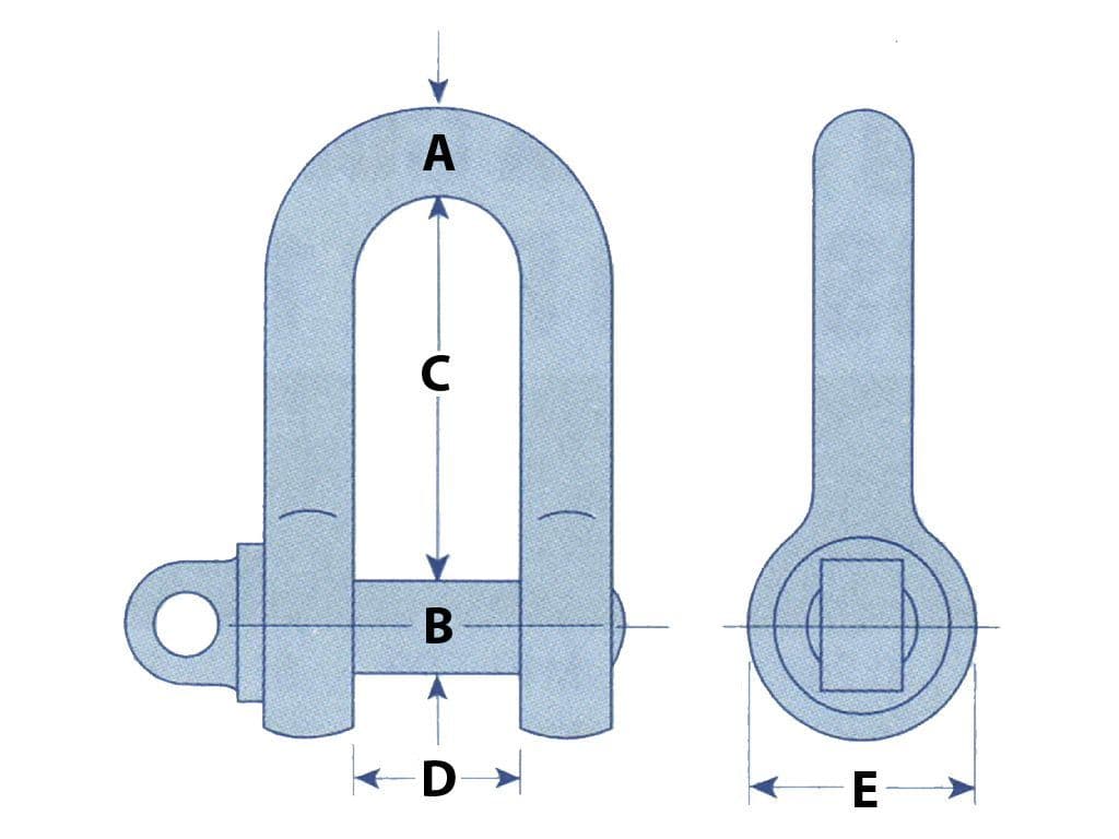 USSPD0.5 - 0.5 Ton Dee Shackles with Screw Pin x2