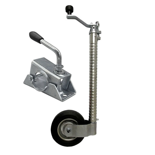 48mm Ribbed Heavy Duty Jockey Wheel with Clamp 400kg - Caravan Trailer Container