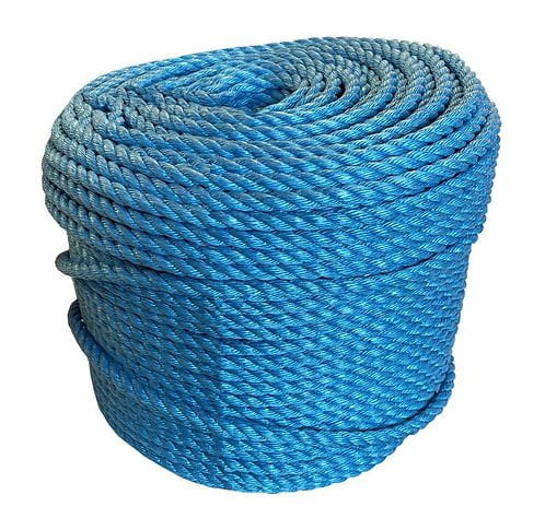 30m - 125m 3 Strand Blue Polypropylene Rope
