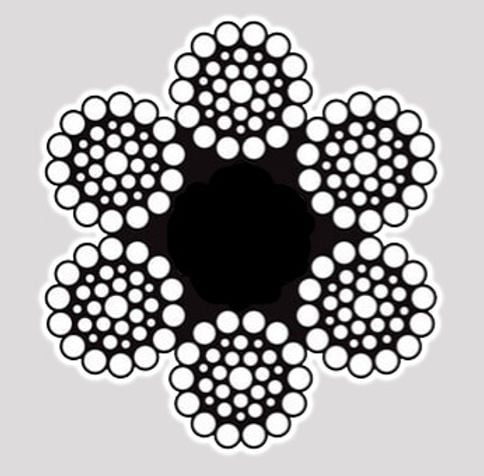 Ungalvanised 6x36 Fibre Core RHOL (1960 Grade) 636UFC