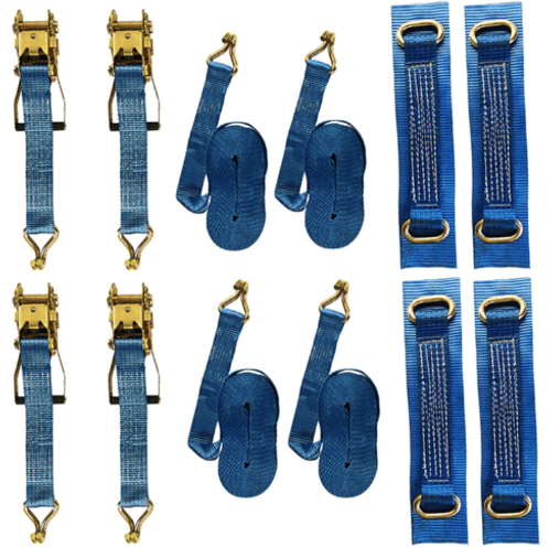 Ratchet Recovery Tie Down Kit With Wheel Straps