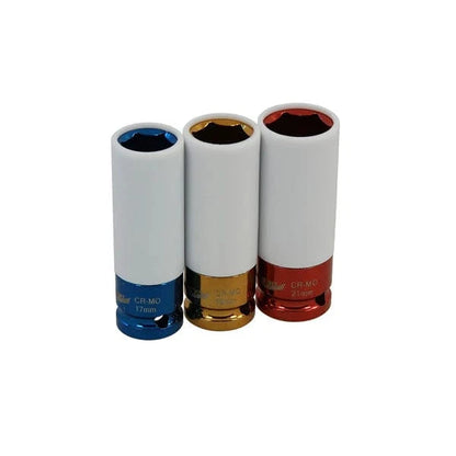 CT0920 - 3pc 1/2in Dr Impact Socket Set withThin Wall and Protective Sleeves