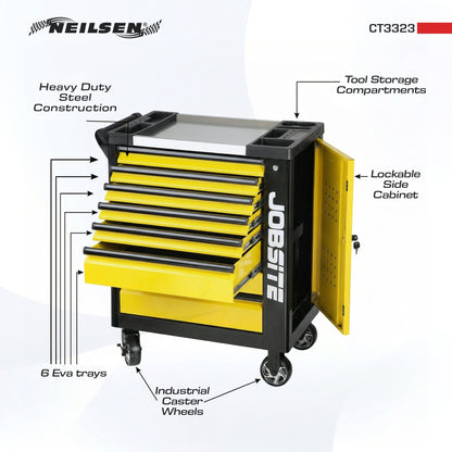 CT3323 - Jobsite Roller Tool Cabinet With 7 Drawers and 270-Piece Set