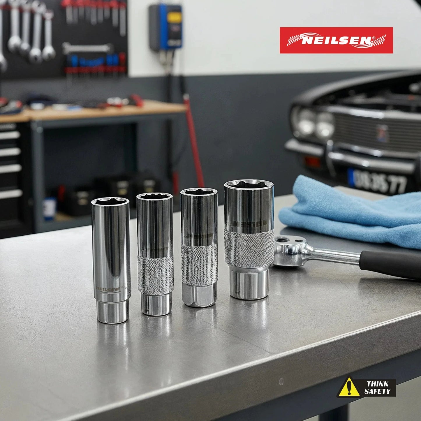 CT5233 - 4pc 3/8in Dr Spark Plug Socket Set Thin Wall