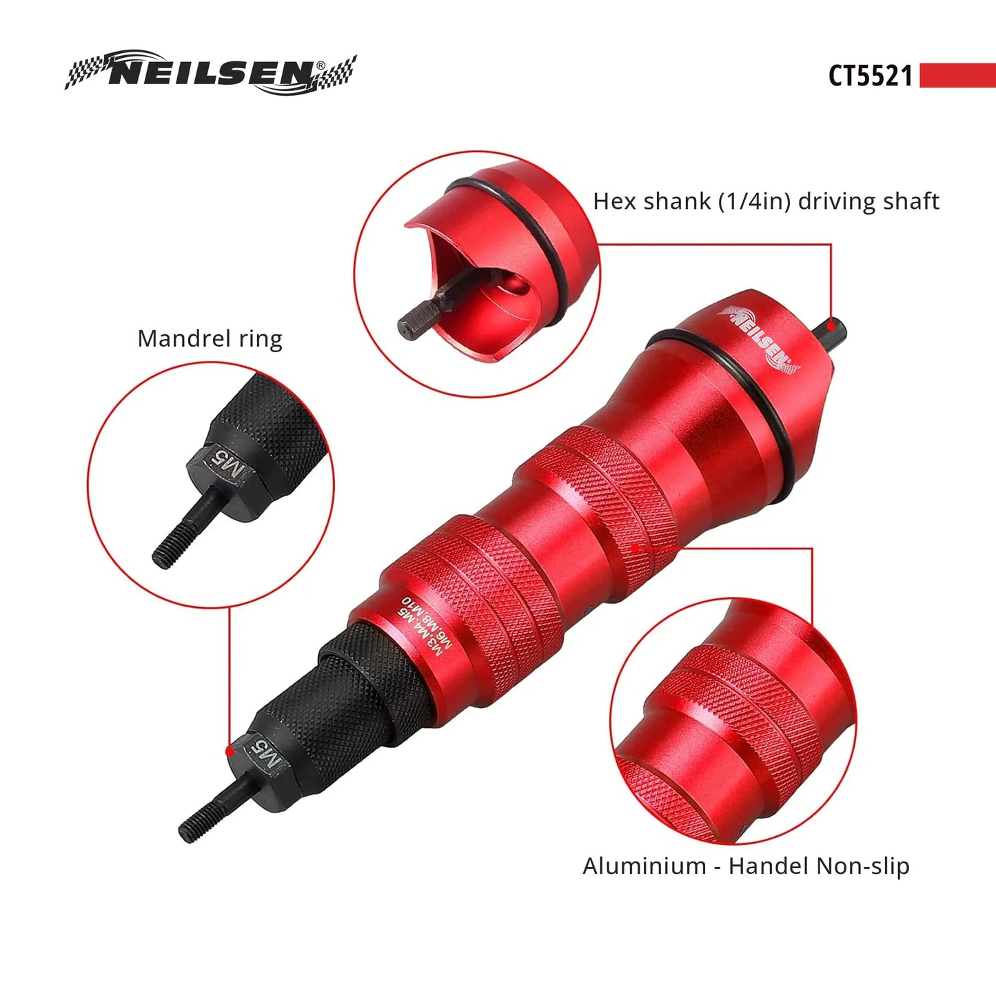 CT5521 - Nut Rivet Drill Adapter Kit