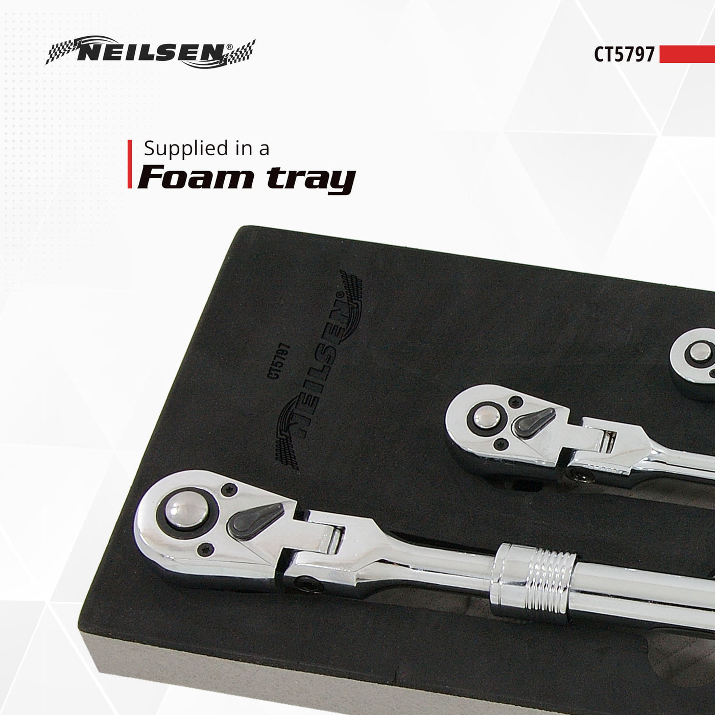 CT5797 - 3pc Extending Ratchet with Swivel Head Set