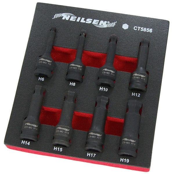 CT5856 - 8pc 1/2in DR Impact Hex Bit Set