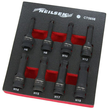 CT5856 - 8pc 1/2in DR Impact Hex Bit Set