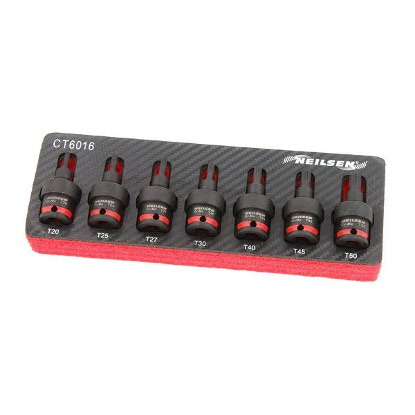 CT6016 - 7pc Universal Star Bit Driver Impact Socket 3/8inch DR