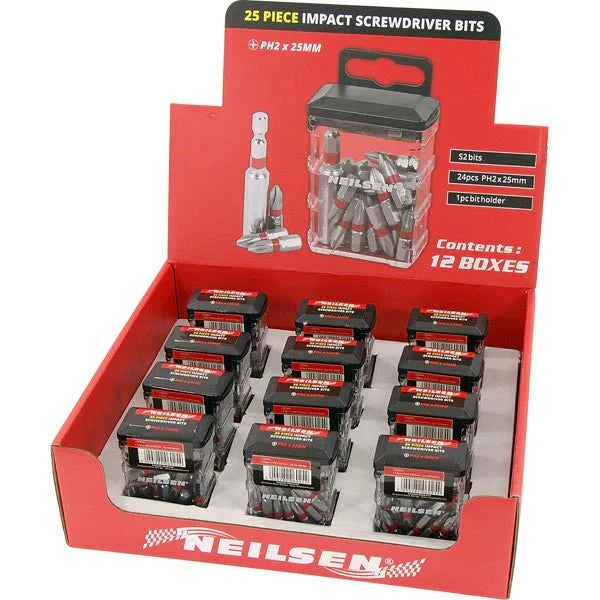 CT6025 - 25pc Impact Screwdriver Bit Box 25mm PH2
