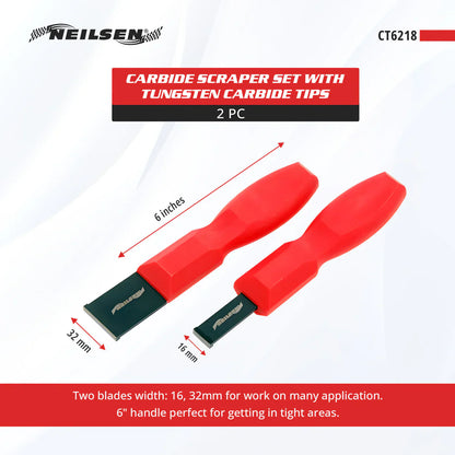 CT6218 - 2pc Carbide Scraper Set With Tungsten Carbide Tips