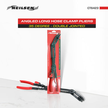 CT6423 - 35 Degree Angled Long Hose Clamp Pliers Double Jointed