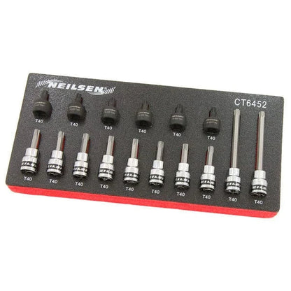 CT6452 - 16pc 3/8 Drive T40 Star Socket Bits