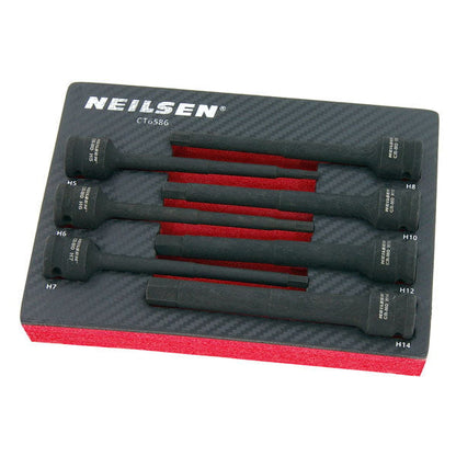 CT6586 - 7pc Extra Long Impact Hex Bit Set 1/2in Drive