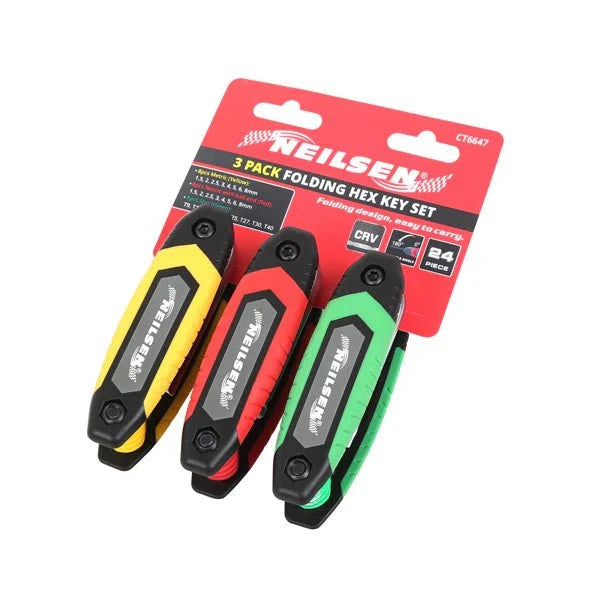 CT6647 - 3 PACK Folding Hex Key Se