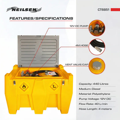 CT6850 - 220L Plastic Diesel Fuel Tank For Engineering Lightweight Vehicle