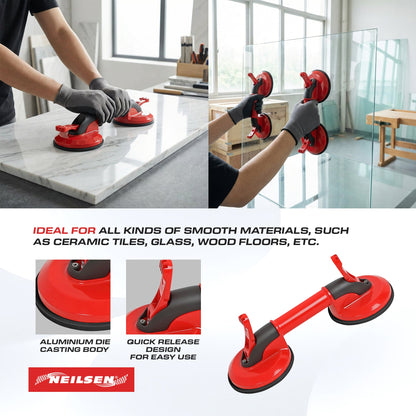 CT6918 - Suction Cup With 2 Jaw Aluminium Die Casting Body 120kg Suction