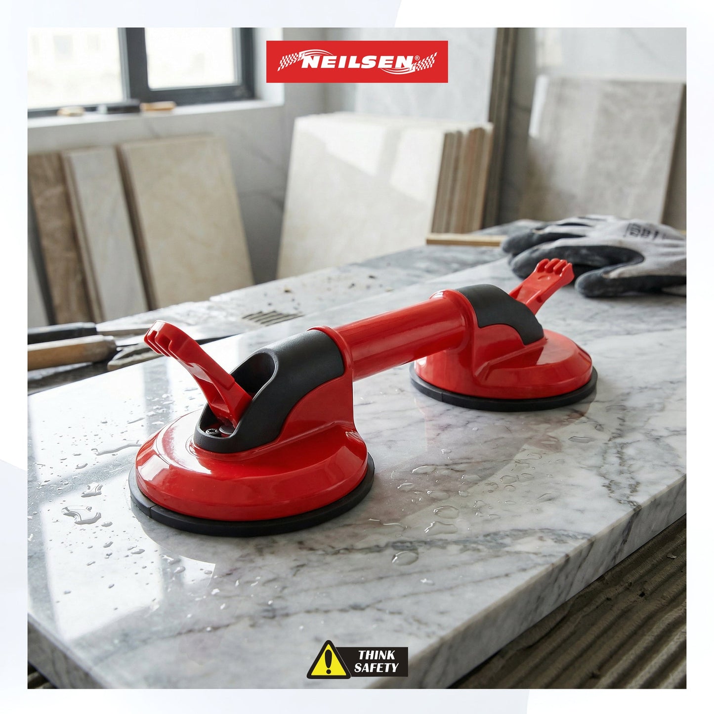 CT6918 - Suction Cup With 2 Jaw Aluminium Die Casting Body 120kg Suction