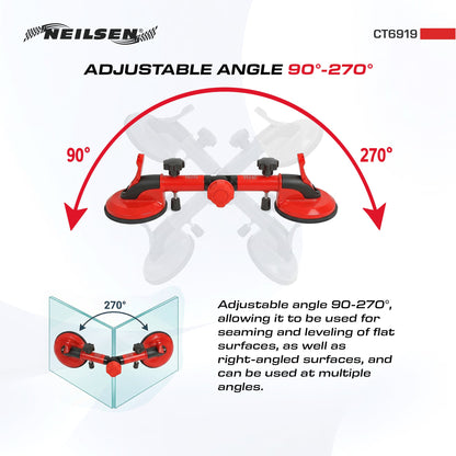 CT6919 - Angle Adjustable Suction Cup Aluminium  Die Casting Body 100kg Suction
