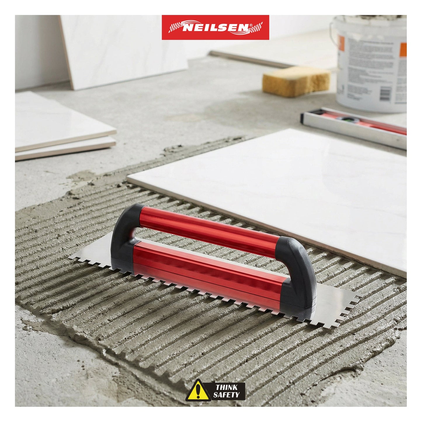 CT6920 - Stainless Steel Square Tooth Long Trowel 120X480mm