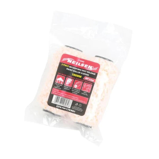 CT6960 - 2pc Microfibre Easy Release Paint Roller Sleeve 100mm
