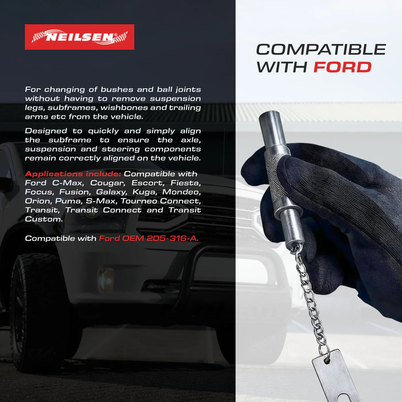 CT6987 - Subframe Alignment Pin Set for Ford