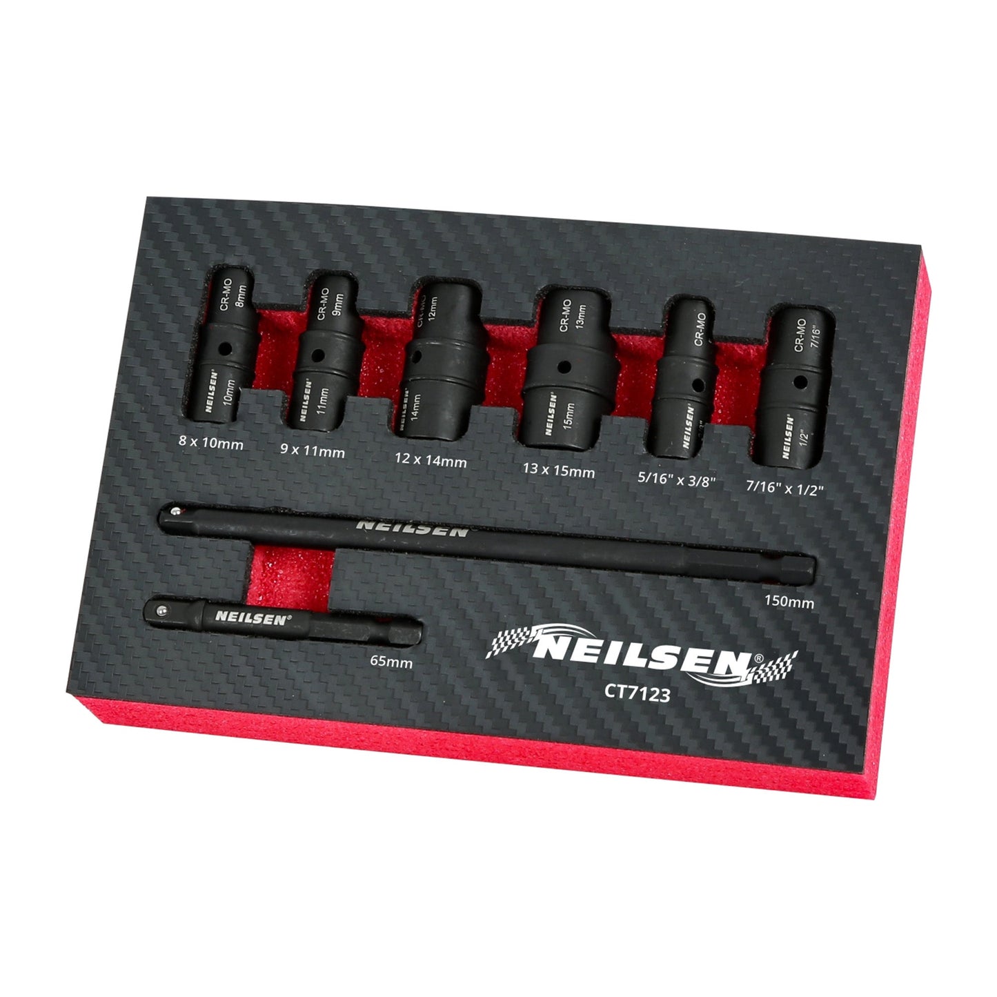 CT7123 - 8pc 1/4inch Double Ended Thin Wall Socket Set