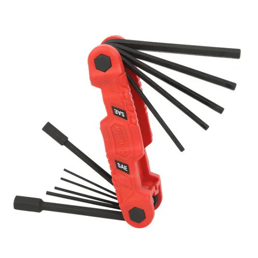 CT7127 - Heavy Duty Folding Hex Key Set 11-key SAE sizes : 3/32''-1/2''