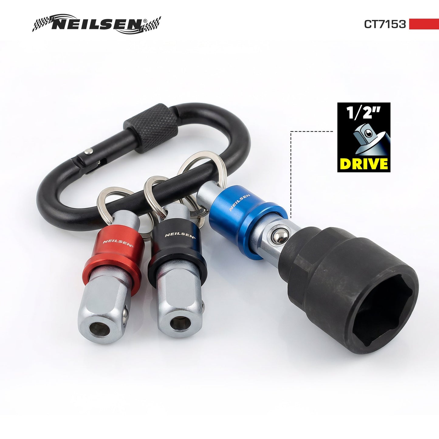 CT7153 - 1/2 Inch Socket Holder With Heavy Duty Carabiner