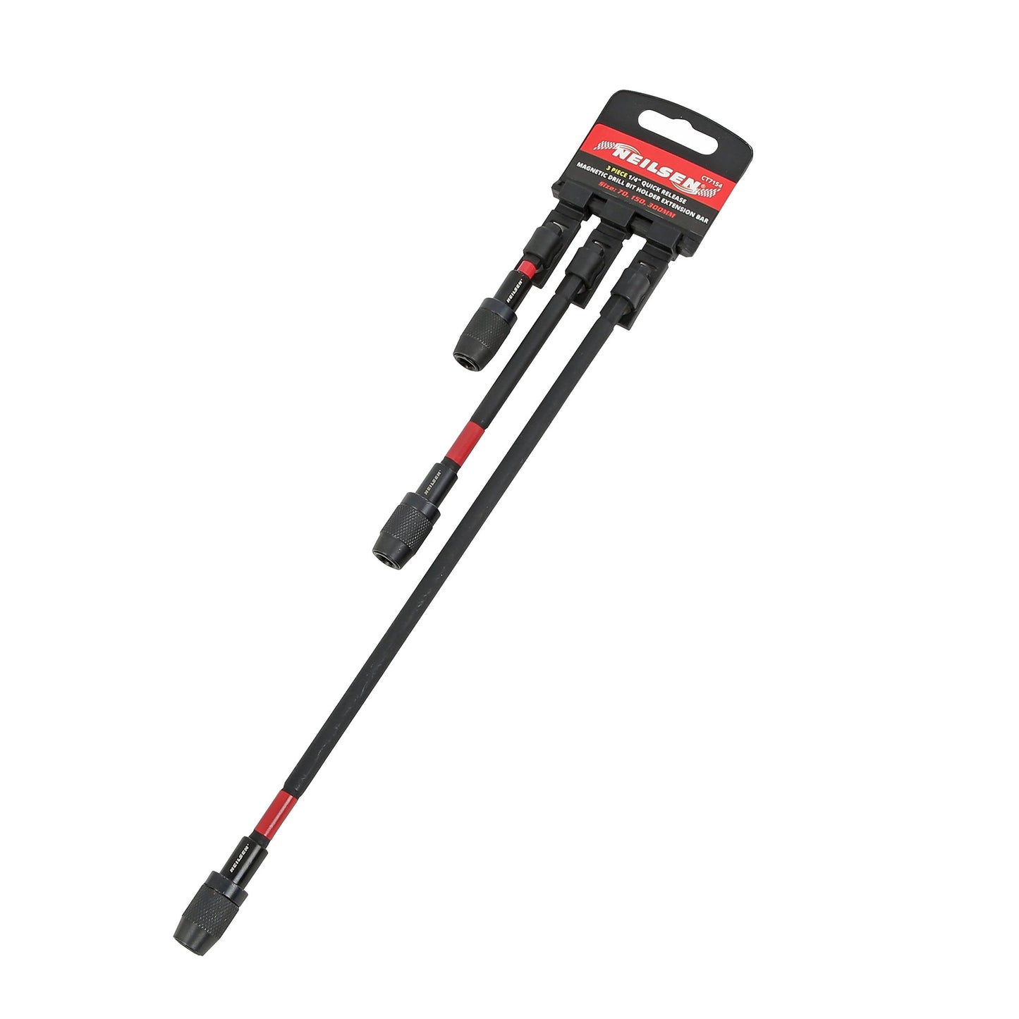 CT7154 - 3pc 1/4 Inch Quick Release Magnetic Drill Bit Holder Extension Bar