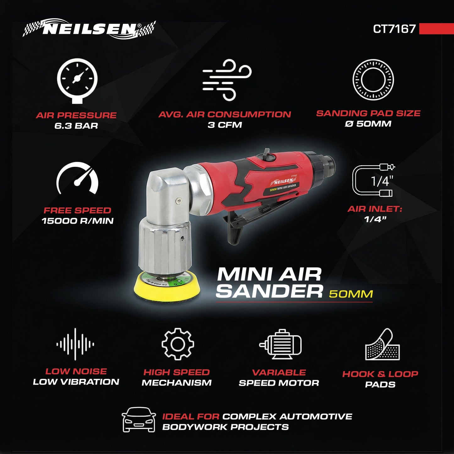 CT7167 - Mini Air Sander 50mm