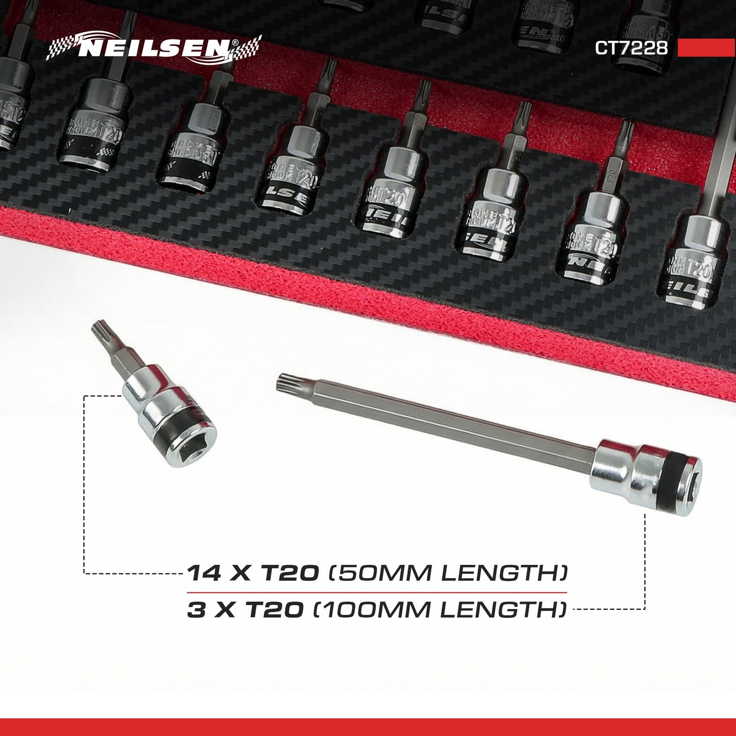 CT7228 - 17pc T20 Star Bit Set 3/8 Inch Dr