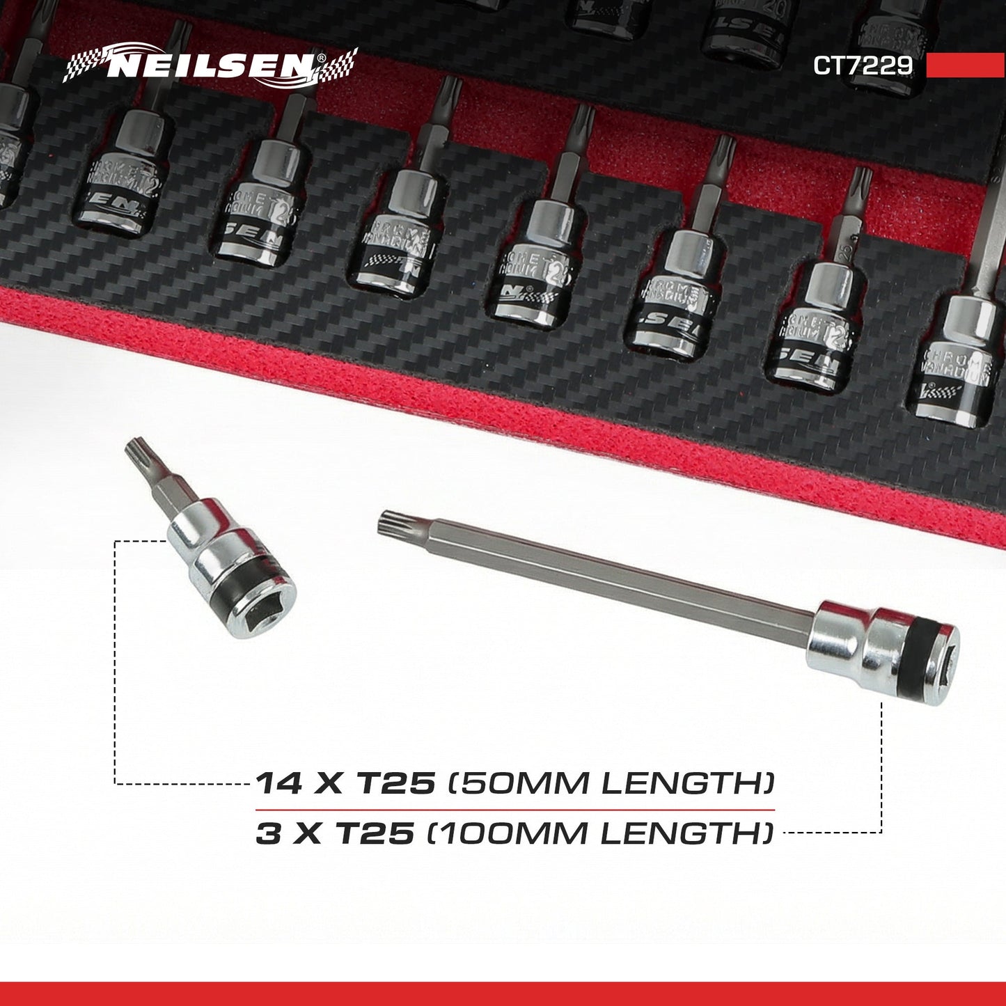 CT7229 - 17pc T25 Star Bit Set 3/8 Inch