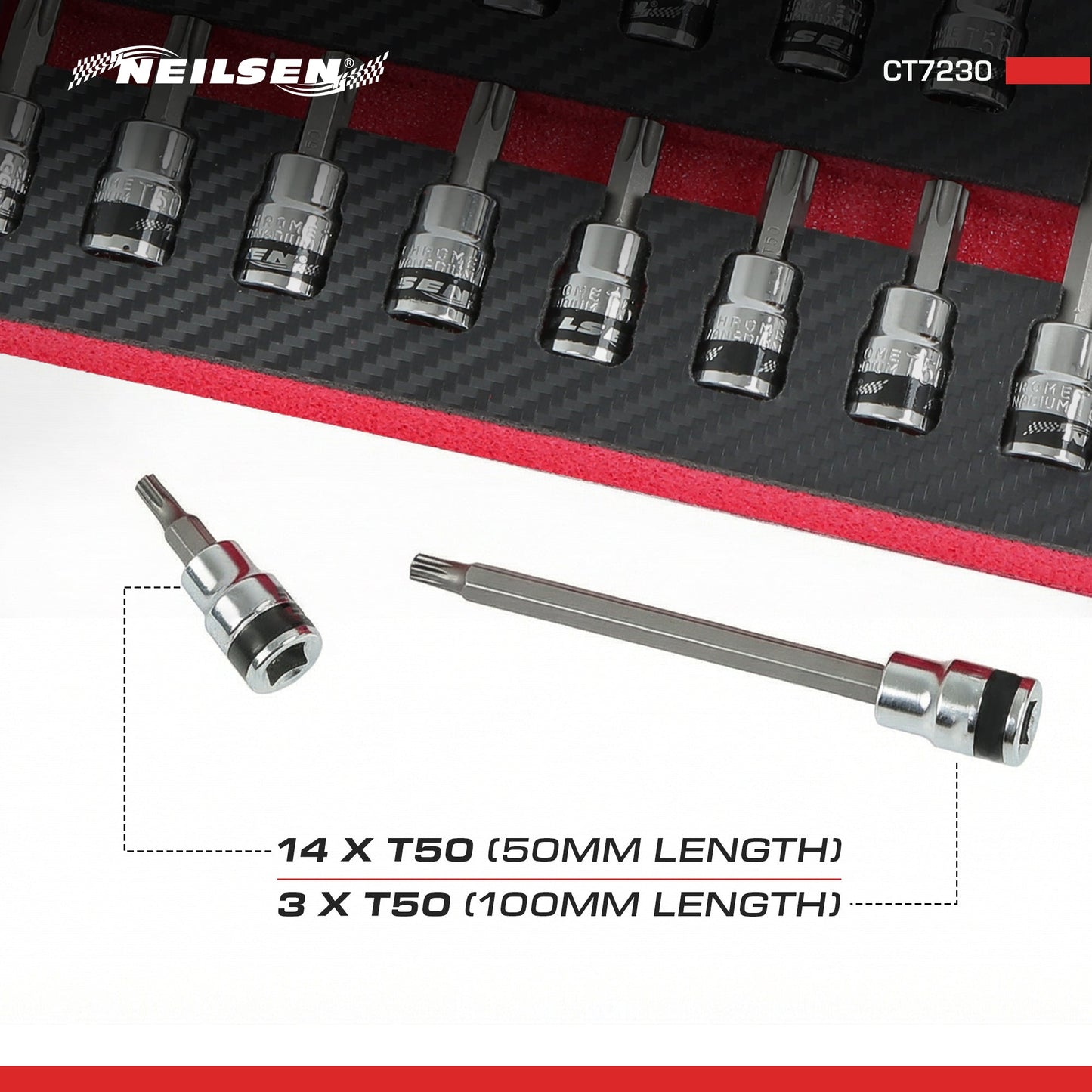 CT7230 - 17pc T50 Star Bit Set 3/8 Inch Dr