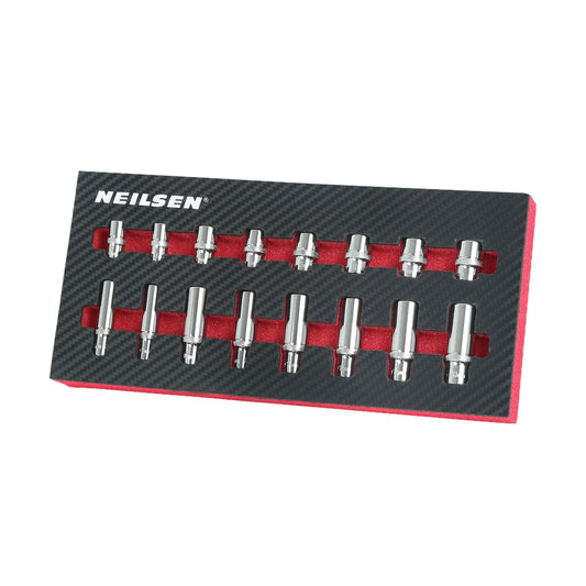 CT7231 - 16pc Short & Deep 1/4 Inch Dr 8mm ,10mm,12mm,13mm 6PT Socket Set