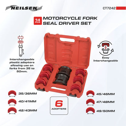 CT7242 - 14pc Motorcycle Fork Seal Driver Set