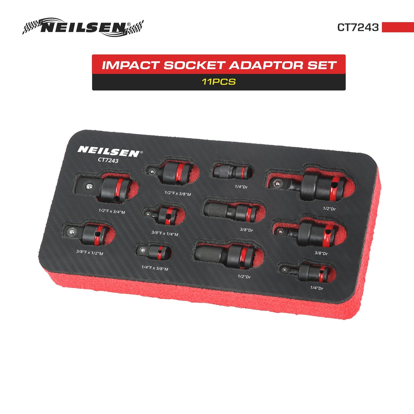 CT7243 - 11pc Impact Socket Adaptor Set
