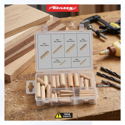 CT7247 - 53pcs Wooden Dowel Assortment