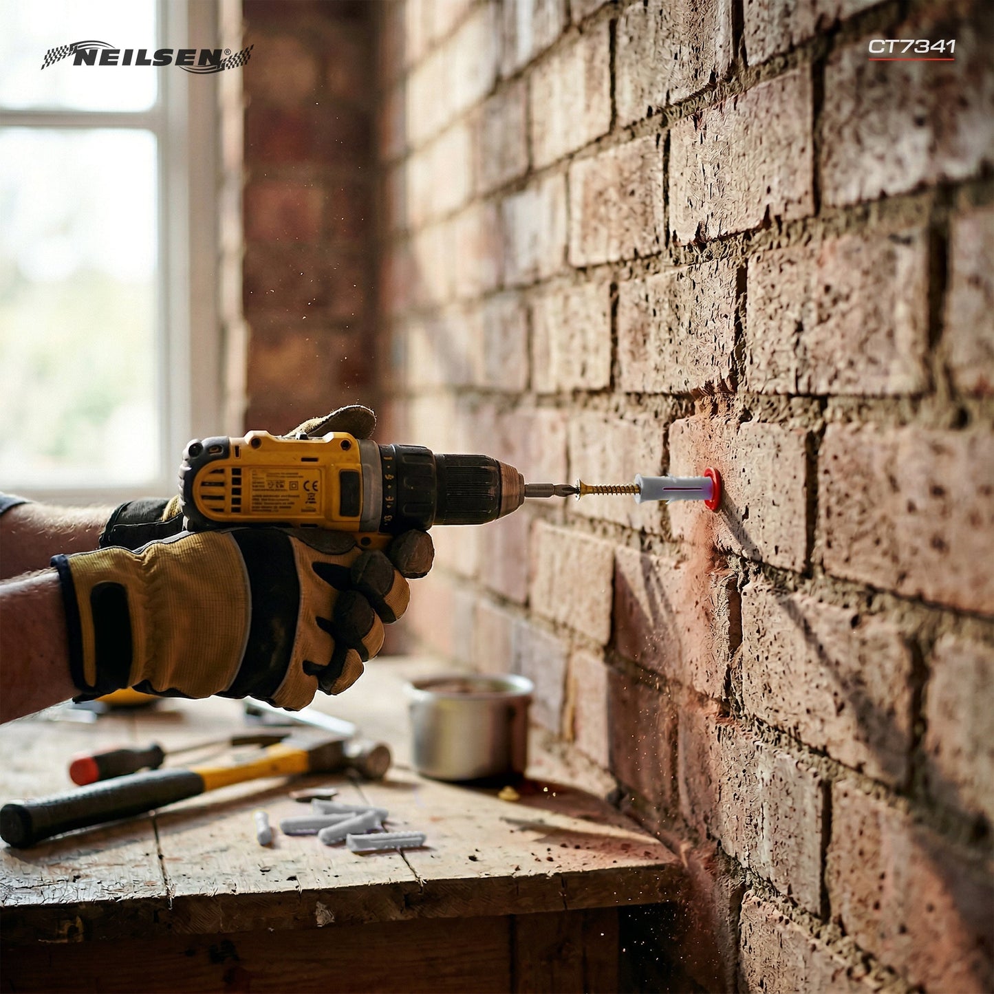 CT7341 - Universal Wall Fixings Anchors Grey 12mm 100 Plugs