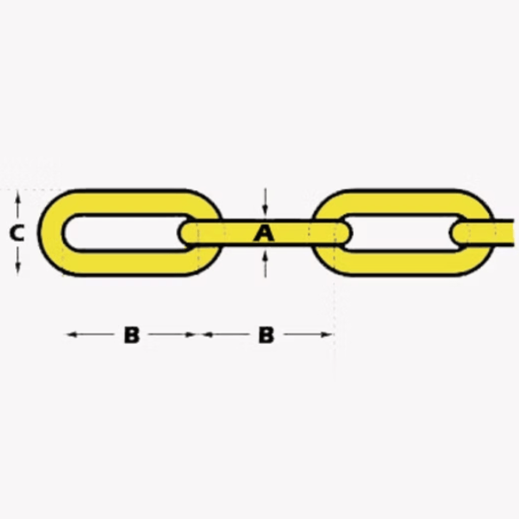 Grade 80 Long Link Chain Painted Yellow