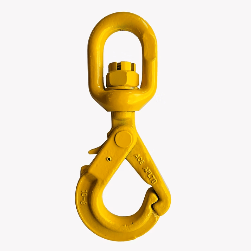 Grade 80 Swivel Self Locking Hook with Grip Latch