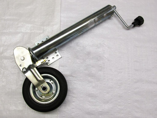 JOCKH - 60MM AUTO-FOLD JOCKEY WHEEL WITH B BRACKET, 220x65MM RUBBER WHEEL-METAL RIM,