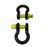 PCUSSPB3.25A/2 - Black Yellow Lifting Bow Shackle Screw Pin 3.25 Ton X2 (3.25T Towing Recovery Connector 3250KG) - My Store