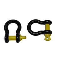 PCUSSPB3.25A/2 - Black Yellow Lifting Bow Shackle Screw Pin 3.25 Ton X2 (3.25T Towing Recovery Connector 3250KG) - My Store